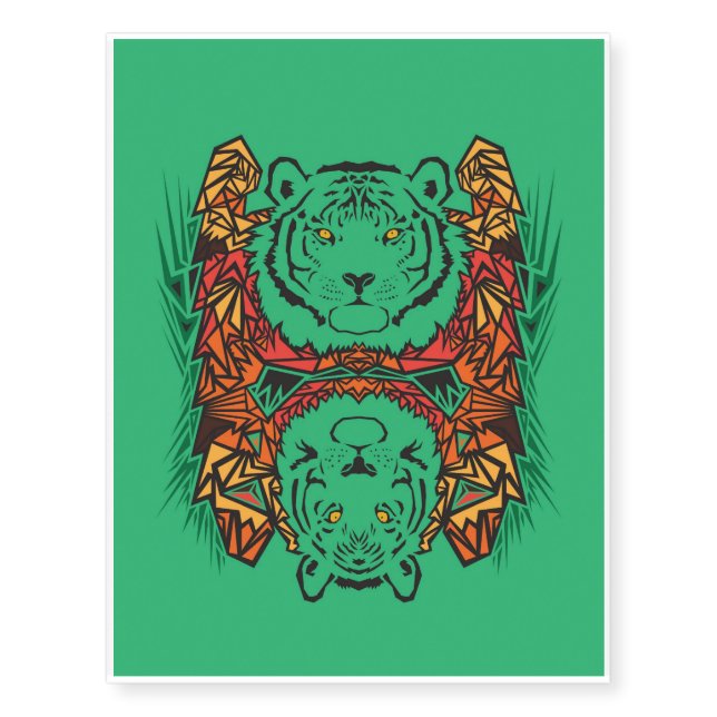 Tigers - Green Temporary Tattoo (Front)