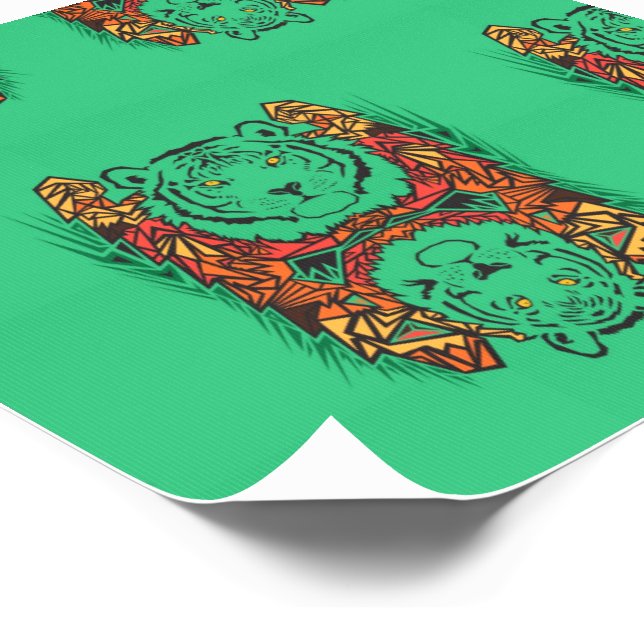 Tigers - Green Temporary Tattoos (Angled)