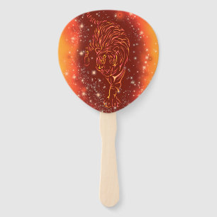 Tigers Hand Fan Running At Galaxy Starry Night