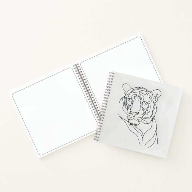 Tiger's Head Line Art Notebook (Inside)