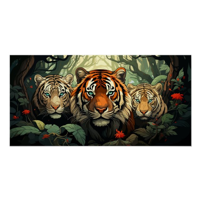 Tigers Illustration Poster (Front)