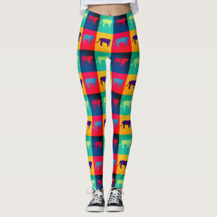 Tigers in pop art style leggings