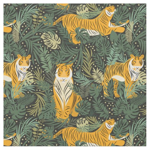 Tigers in the Forest Fabric