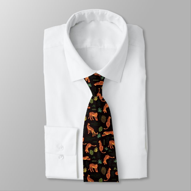 Tigers in the Jungle Neck Tie (Tied)
