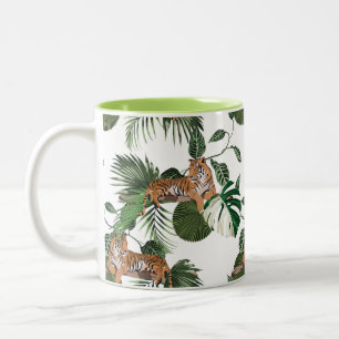 Tigers In The Jungle Two-Tone Coffee Mug