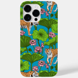 Tigers in the pink lotus pond Case-Mate iPhone 14 pro max case