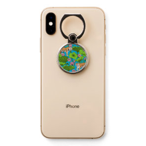 Tigers in the pink lotus pond phone ring stand