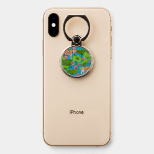 Tigers in the pink lotus pond phone ring stand
