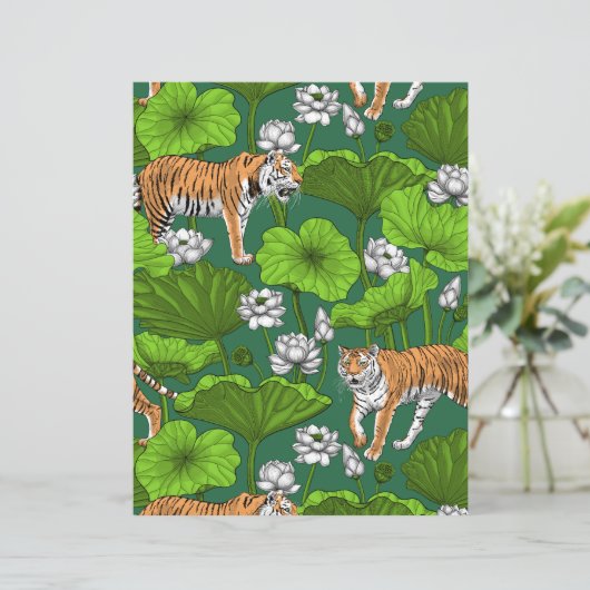 Tigers in the white lotus pond (Standing Front)