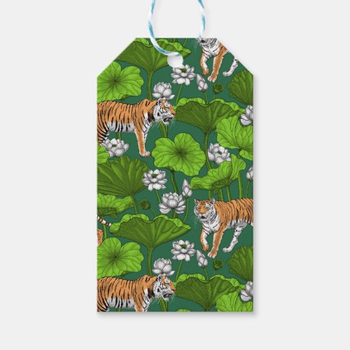 Tigers in the white lotus pond gift tags