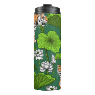 Tigers in the white lotus pond thermal tumbler