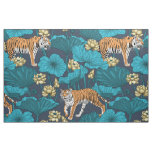 Tigers in the yellow lotus pond fabric