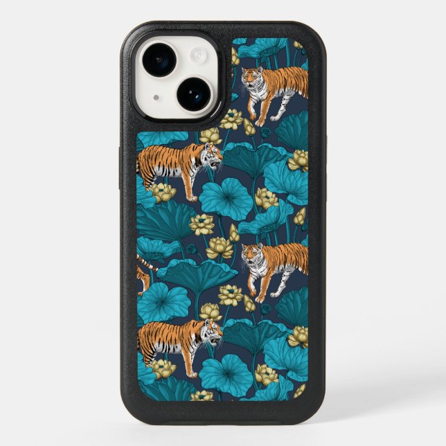 Tigers in the yellow lotus pond otterbox iPhone case (Back)