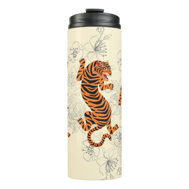 Tigers Japanese Art Style  Thermal Tumbler (Front)