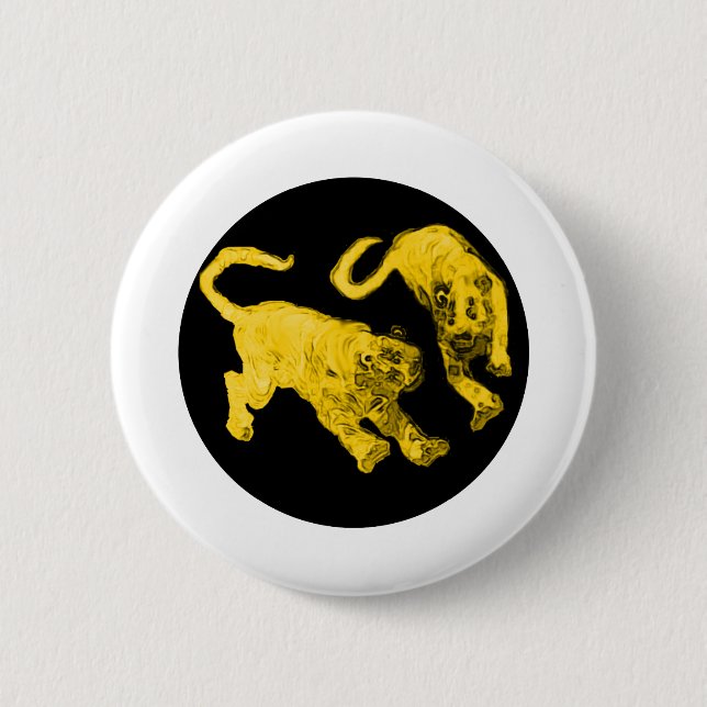 Tigers jGibney The MUSEUM Zazzle Button (Front)