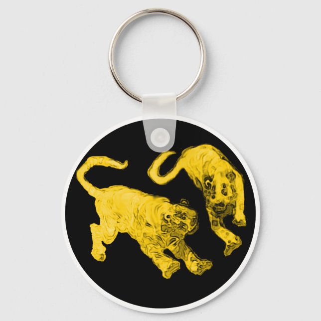 Tigers jGibney The MUSEUM Zazzle Keychain (Front)