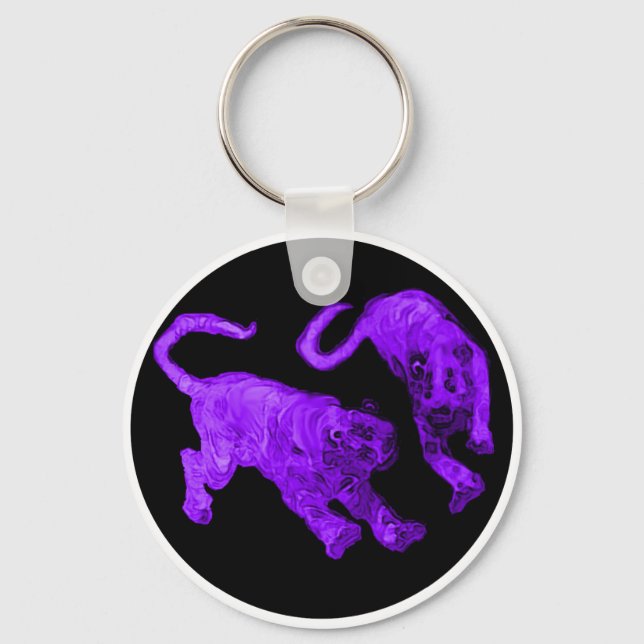 Tigers jGibney The MUSEUM Zazzle Keychain (Front)