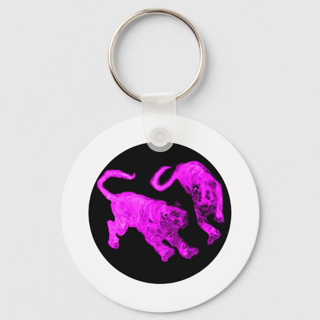 Tigers jGibney The MUSEUM Zazzle Keychain (Front)