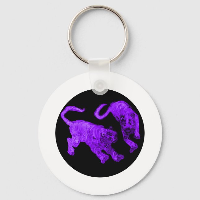 Tigers jGibney The MUSEUM Zazzle Keychain (Front)