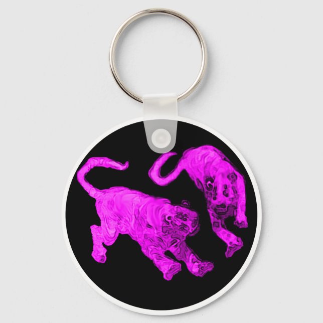 Tigers jGibney The MUSEUM Zazzle Keychain (Front)