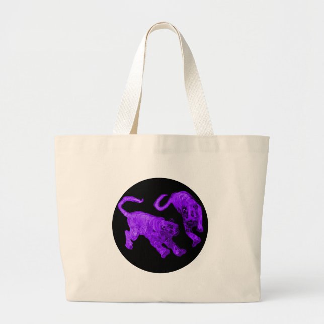 Tigers jGibney The MUSEUM Zazzle Large Tote Bag (Front)