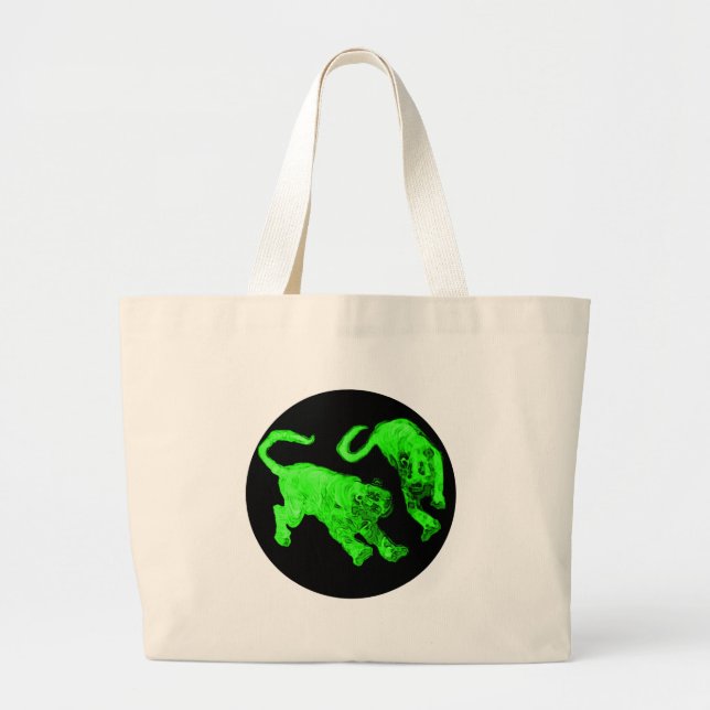 Tigers jGibney The MUSEUM Zazzle Large Tote Bag (Front)