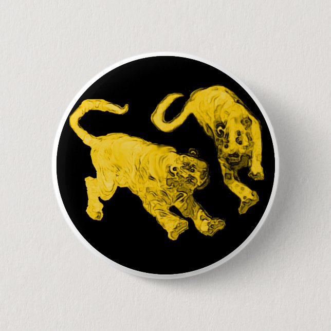 Tigers jGibney The MUSEUM Zazzle Pinback Button (Front)