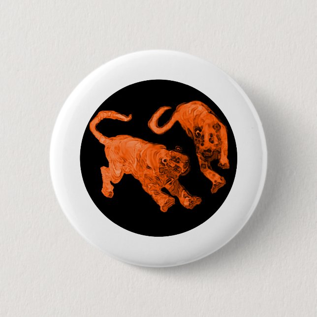 Tigers jGibney The MUSEUM Zazzle Pinback Button (Front)