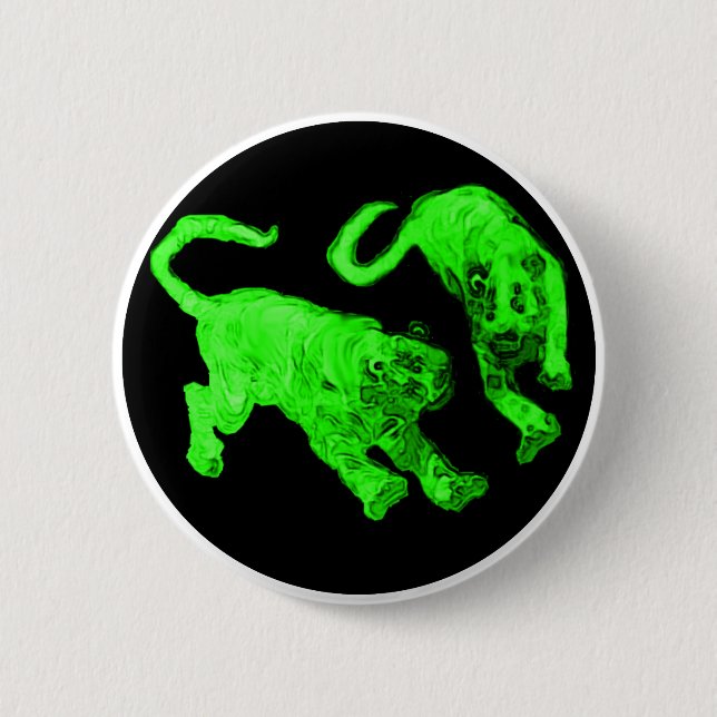 Tigers jGibney The MUSEUM Zazzle Pinback Button (Front)