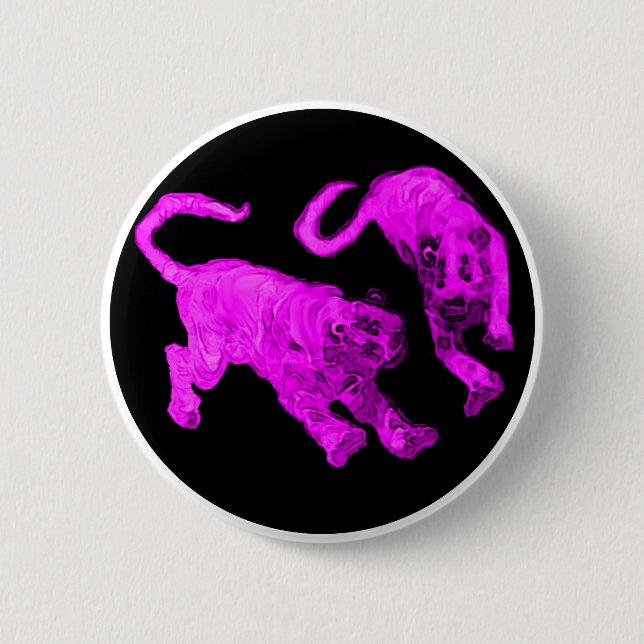 Tigers jGibney The MUSEUM Zazzle Pinback Button (Front)