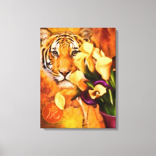 TIGERS LOVE FLOWERS CANVAS PRINT