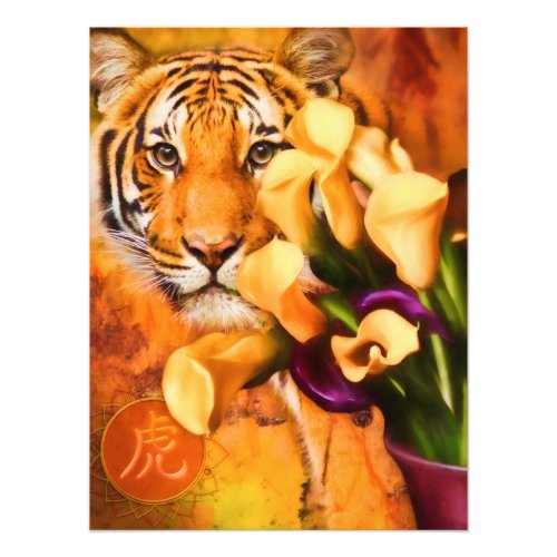 TIGERS LOVE FLOWERS PHOTO PRINT