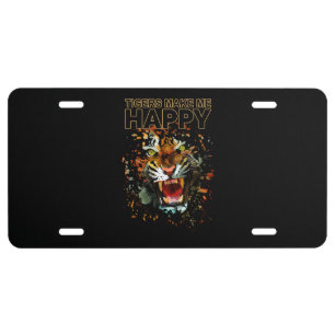 Tigers Make Me Happy License Plate