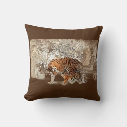 Tigers mother  throw pillow