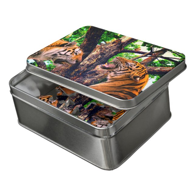 Tigers Nature Wildlife Jigsaw Puzzle (Lid Open)