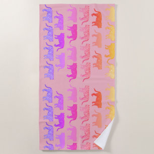 Tigers Painting Style Beach Towel
