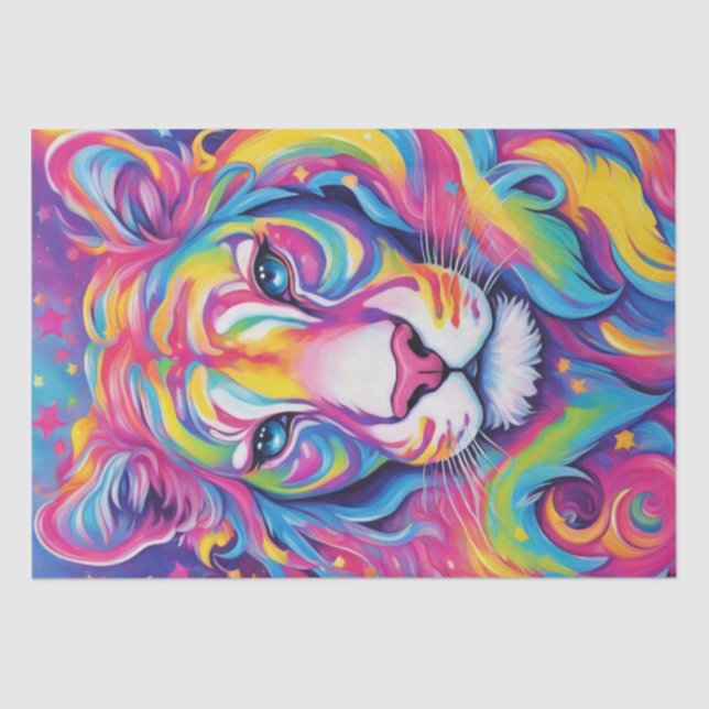 Tiger's Palette: Colorful Tiger Decoupage , Tissue Paper (Front)