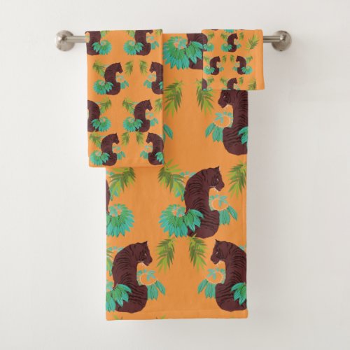 Tigers Pattern Bath Towel Set