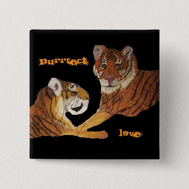 Tigers Purrfect Love Button (Front)