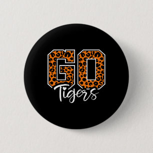 Tigers School Sports Fan Team Spirit Mascot Cute H Button