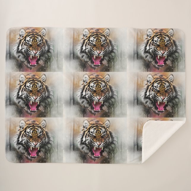 Tigers Sherpa Blanket (Front (Horizontal))