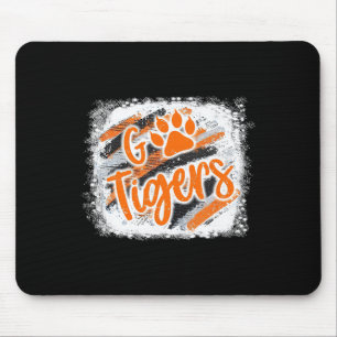 Tigers Swash School Spirit Orange Black Football S Mouse Pad