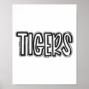 Tigers Swash School Spirit Orange Black Footll Spo Poster