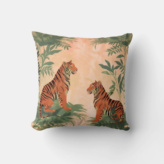 Tigers Throw Pillow (Front)