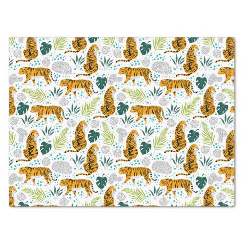 Tigers  Tropical Leaves Pattern  Tissue Paper