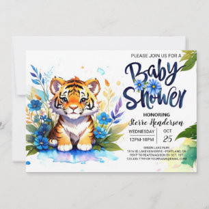 Tiger's Wild Jungle Baby Shower Invitation