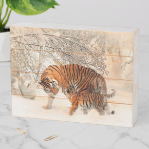 Tigers Wooden Box Sign