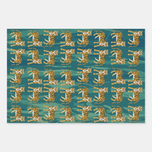 Tigers Wrapping Paper Sheets (Front)