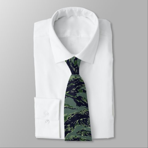 Tigerstripe Green Camouflage Pattern Neck Tie