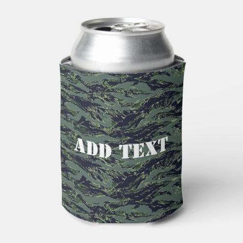 Tigerstripe Olive Green Camouflage Can Cooler